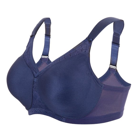 Set of 3! 36D Glamorise SOFT SHOULDERS Bra (T-SHIRT) Wicking SEAMLESS BLUE NEW - Picture 2 of 14